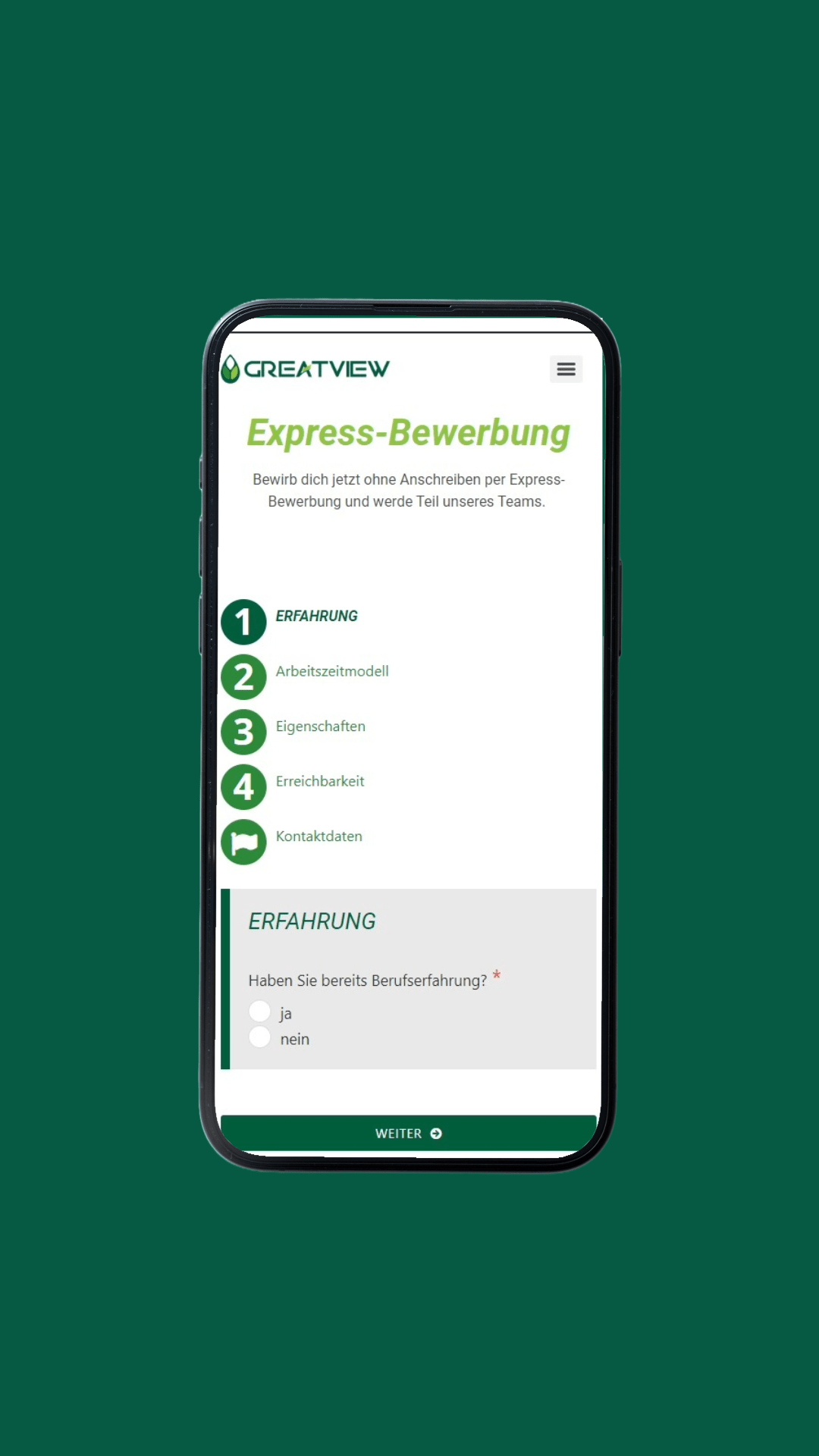 Great View Express Bewerbung